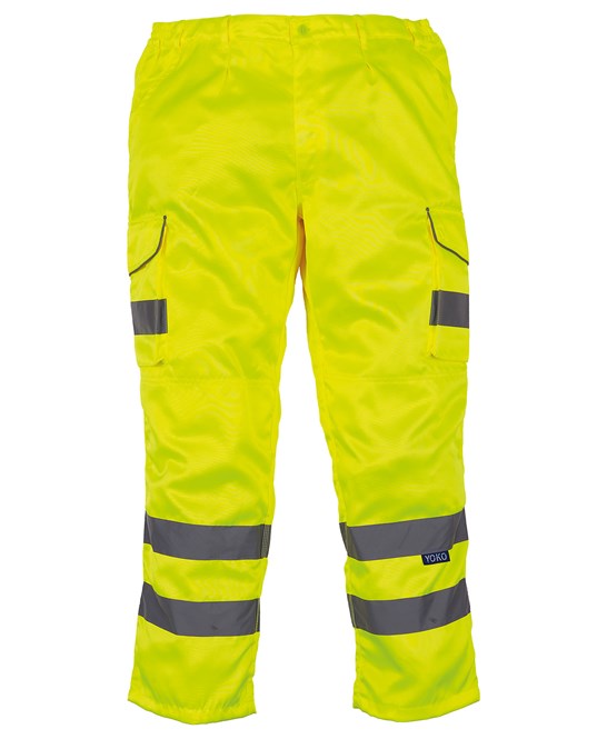 Hi-Vis Polycotton Cargo Trousers with Kneepad Pockets